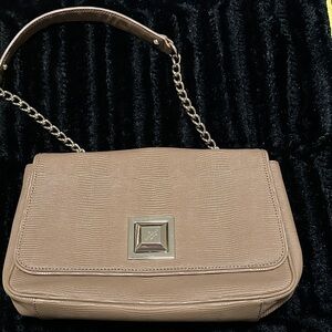 Kate Spade Taupe Leather Shoulder Bag with Chain Shoulder Strap
